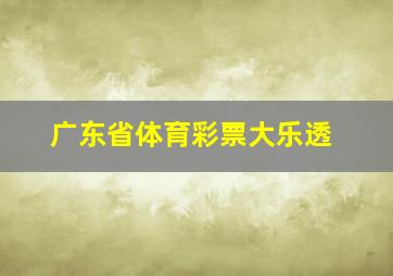 广东省体育彩票大乐透