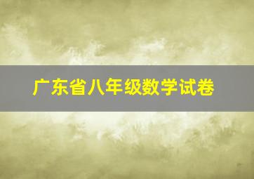 广东省八年级数学试卷