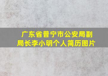 广东省普宁市公安局副局长李小明个人简历图片