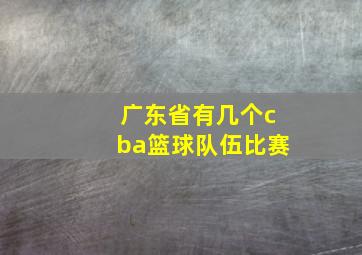 广东省有几个cba篮球队伍比赛