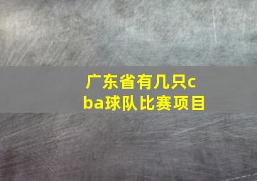 广东省有几只cba球队比赛项目