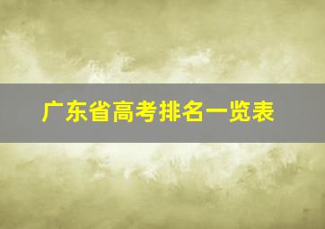 广东省高考排名一览表