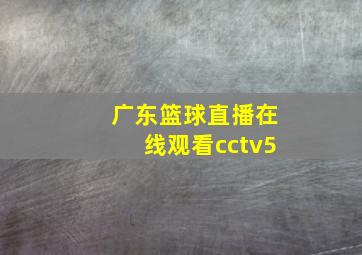 广东篮球直播在线观看cctv5