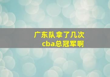 广东队拿了几次cba总冠军啊