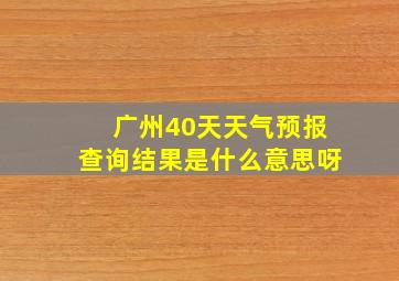 广州40天天气预报查询结果是什么意思呀