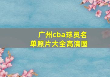 广州cba球员名单照片大全高清图