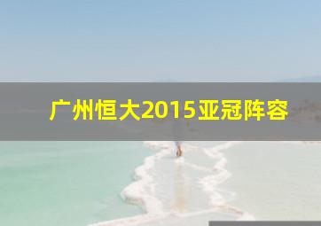 广州恒大2015亚冠阵容