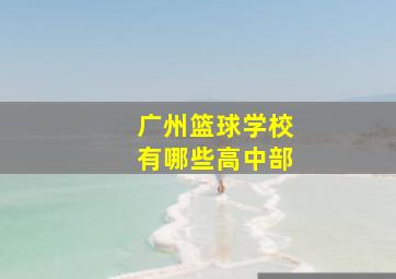 广州篮球学校有哪些高中部