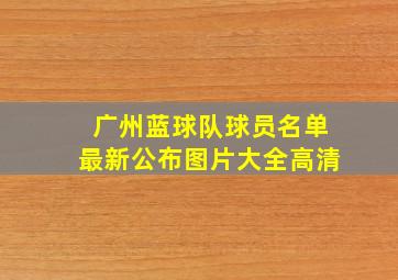 广州蓝球队球员名单最新公布图片大全高清