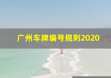 广州车牌编号规则2020