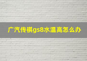 广汽传祺gs8水温高怎么办