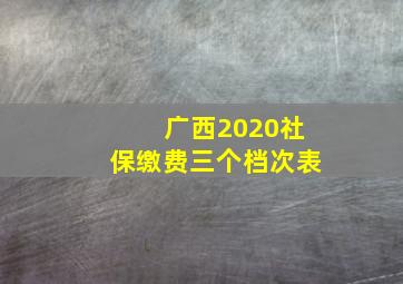 广西2020社保缴费三个档次表