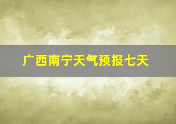 广西南宁天气预报七天