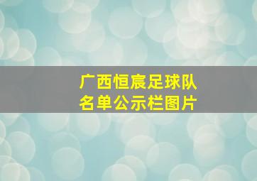 广西恒宸足球队名单公示栏图片