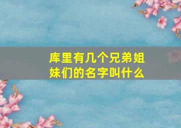 库里有几个兄弟姐妹们的名字叫什么