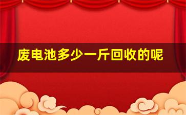 废电池多少一斤回收的呢