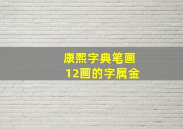 康熙字典笔画12画的字属金