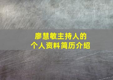 廖慧敏主持人的个人资料简历介绍