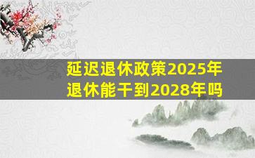 延迟退休政策2025年退休能干到2028年吗