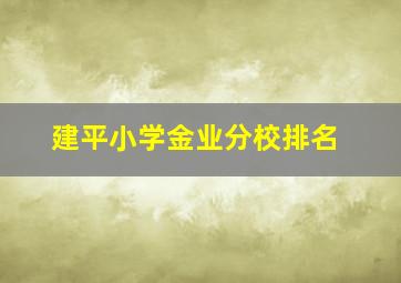 建平小学金业分校排名