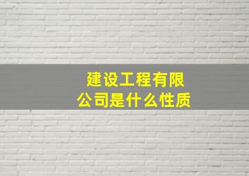 建设工程有限公司是什么性质