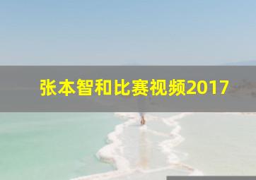 张本智和比赛视频2017