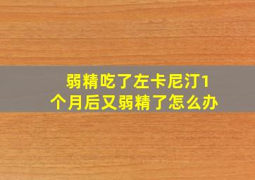 弱精吃了左卡尼汀1个月后又弱精了怎么办