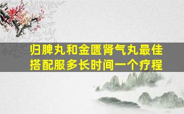 归脾丸和金匮肾气丸最佳搭配服多长时间一个疗程