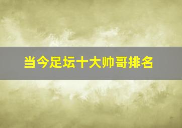 当今足坛十大帅哥排名