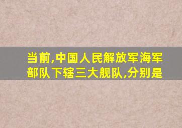 当前,中国人民解放军海军部队下辖三大舰队,分别是