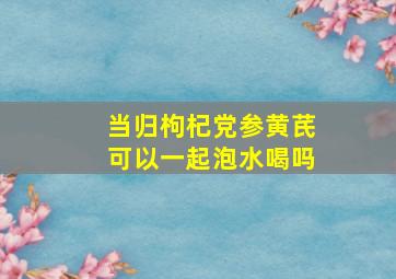 当归枸杞党参黄芪可以一起泡水喝吗