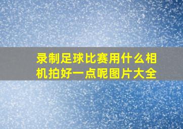 录制足球比赛用什么相机拍好一点呢图片大全