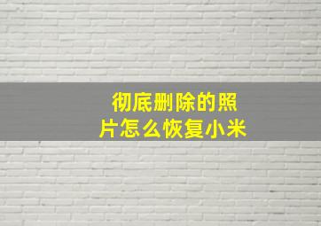 彻底删除的照片怎么恢复小米