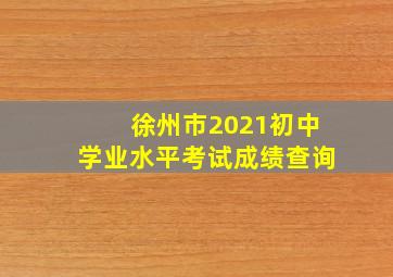 徐州市2021初中学业水平考试成绩查询