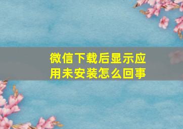 微信下载后显示应用未安装怎么回事