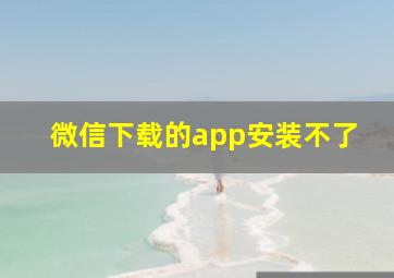 微信下载的app安装不了