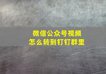 微信公众号视频怎么转到钉钉群里