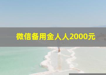 微信备用金人人2000元