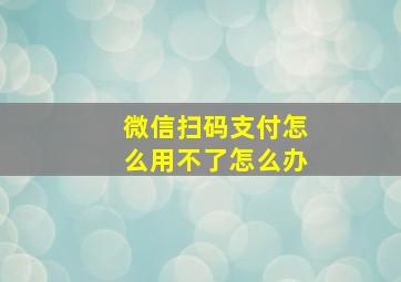 微信扫码支付怎么用不了怎么办