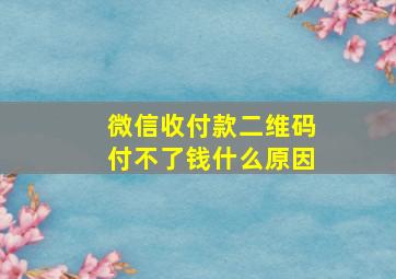 微信收付款二维码付不了钱什么原因