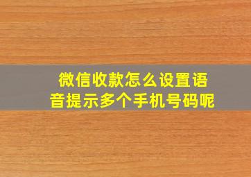 微信收款怎么设置语音提示多个手机号码呢