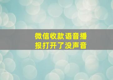 微信收款语音播报打开了没声音