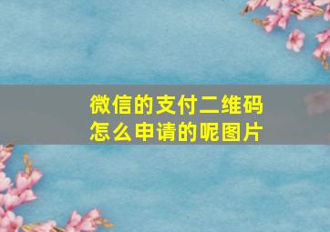 微信的支付二维码怎么申请的呢图片