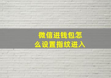 微信进钱包怎么设置指纹进入