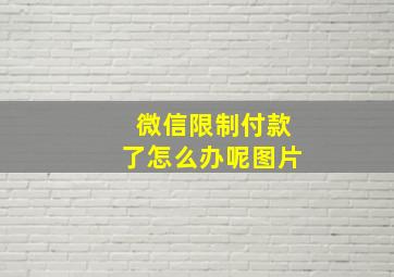 微信限制付款了怎么办呢图片