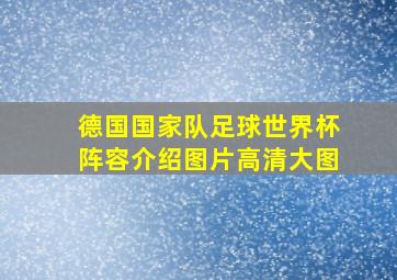 德国国家队足球世界杯阵容介绍图片高清大图