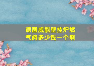 德国威能壁挂炉燃气阀多少钱一个啊