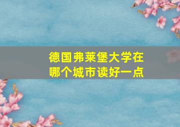 德国弗莱堡大学在哪个城市读好一点