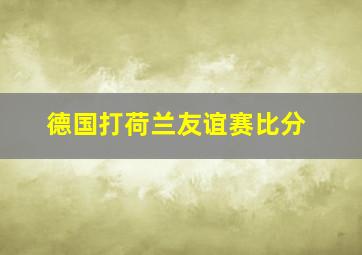 德国打荷兰友谊赛比分