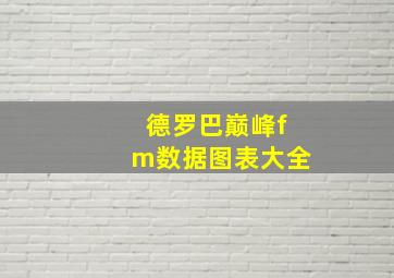 德罗巴巅峰fm数据图表大全